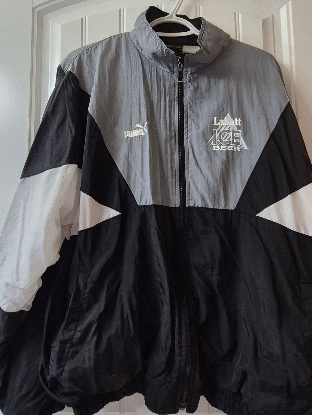 Mens Vintage Puma/ Labatt Ice Beer Flannel Lined Jacket Sz Adult Large